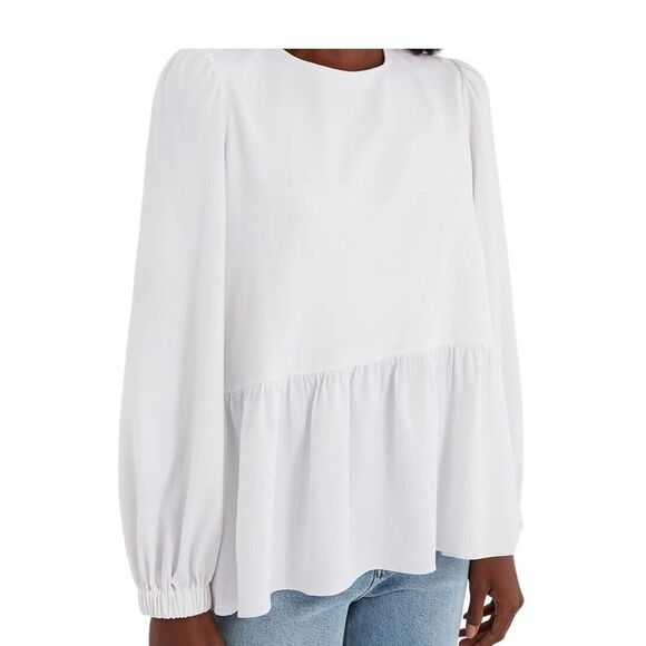 Tuckernuck POMANDER PLACE White Carlota Peplum Blouse Size Small - Picture 3 of 9